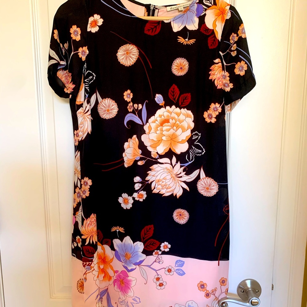 Pretty floral Daniel Rainn shift dress with short sleeves